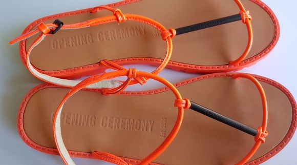 Opening Ceremony T-Strap Leather Sandals - Picture 2 of 6